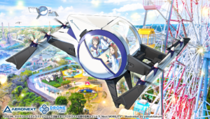“Flying Gondola” in amusement park (an image in the future)